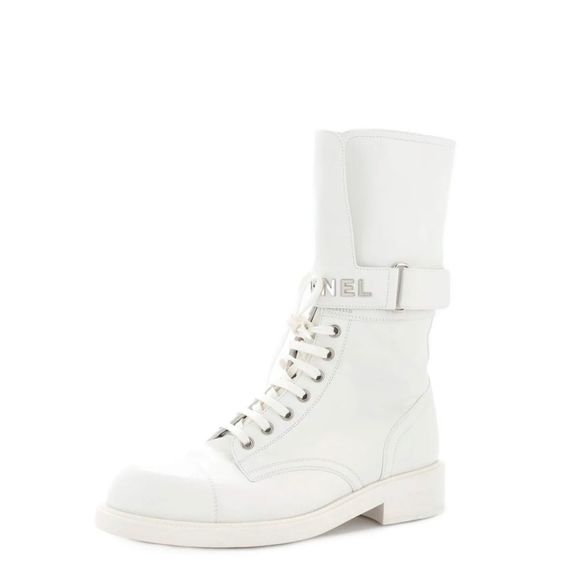 CHANEL Shoes - CHANEL Paradise Lace Up Buckle Boots Sz. 37